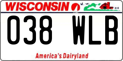 WI license plate 038WLB