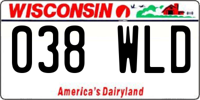 WI license plate 038WLD