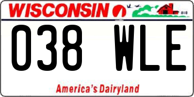 WI license plate 038WLE