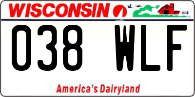 WI license plate 038WLF