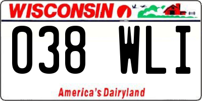 WI license plate 038WLI