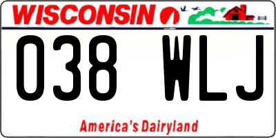 WI license plate 038WLJ
