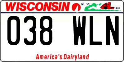 WI license plate 038WLN
