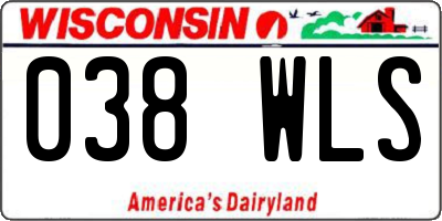 WI license plate 038WLS