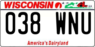 WI license plate 038WNU