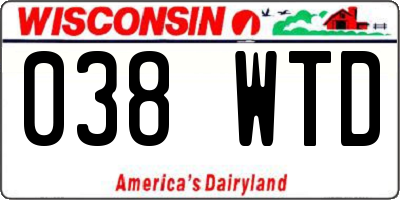 WI license plate 038WTD