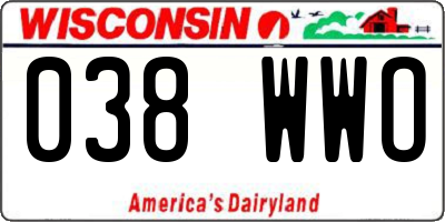 WI license plate 038WWO