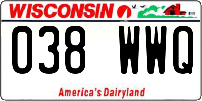 WI license plate 038WWQ