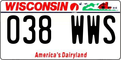 WI license plate 038WWS