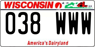 WI license plate 038WWW