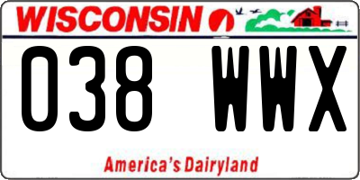 WI license plate 038WWX