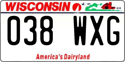 WI license plate 038WXG