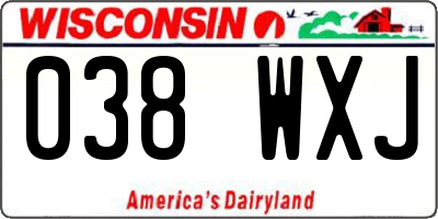 WI license plate 038WXJ