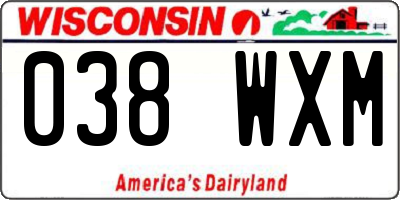 WI license plate 038WXM
