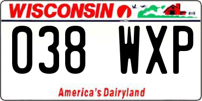 WI license plate 038WXP