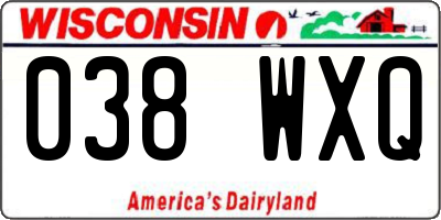 WI license plate 038WXQ