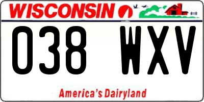 WI license plate 038WXV