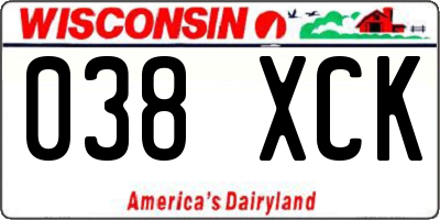WI license plate 038XCK