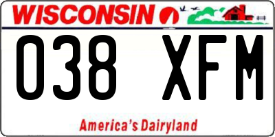 WI license plate 038XFM
