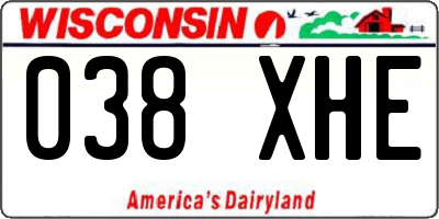 WI license plate 038XHE