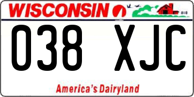 WI license plate 038XJC