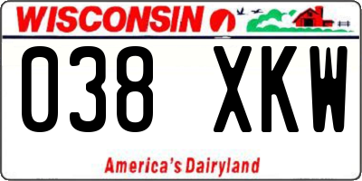 WI license plate 038XKW