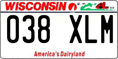 WI license plate 038XLM