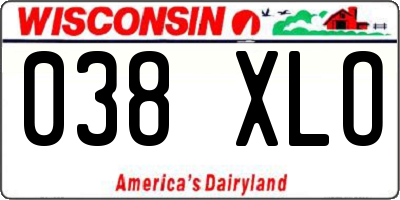 WI license plate 038XLO