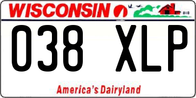 WI license plate 038XLP