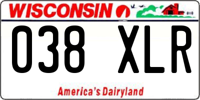 WI license plate 038XLR