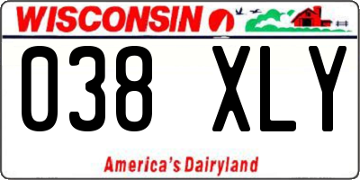 WI license plate 038XLY