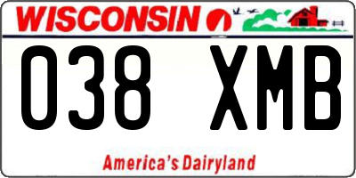 WI license plate 038XMB