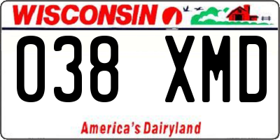 WI license plate 038XMD