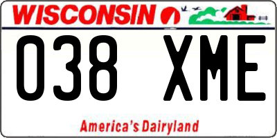 WI license plate 038XME