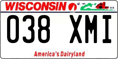 WI license plate 038XMI
