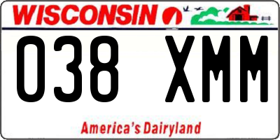 WI license plate 038XMM