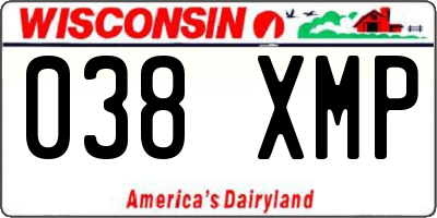 WI license plate 038XMP