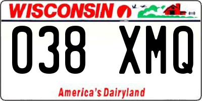 WI license plate 038XMQ