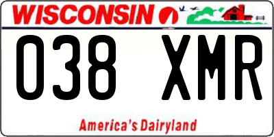 WI license plate 038XMR