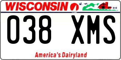 WI license plate 038XMS
