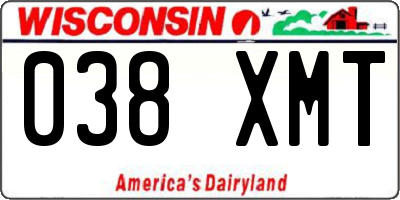 WI license plate 038XMT