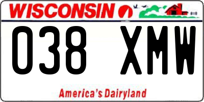 WI license plate 038XMW
