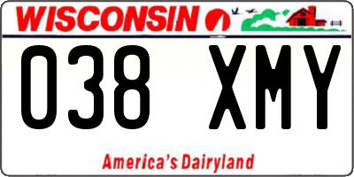 WI license plate 038XMY