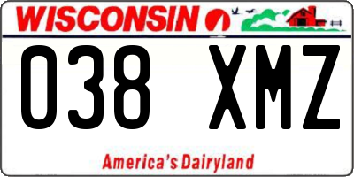 WI license plate 038XMZ