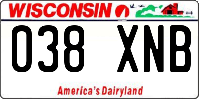 WI license plate 038XNB
