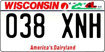 WI license plate 038XNH
