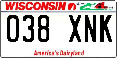 WI license plate 038XNK