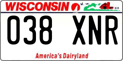 WI license plate 038XNR