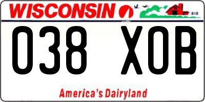 WI license plate 038XOB