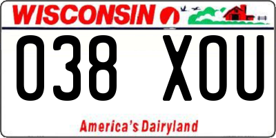WI license plate 038XOU